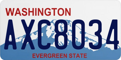 WA license plate AXC8034