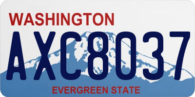 WA license plate AXC8037