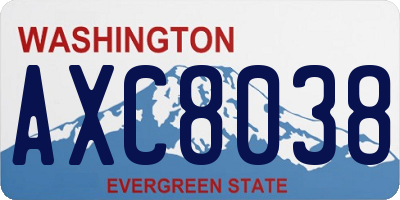 WA license plate AXC8038