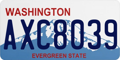 WA license plate AXC8039