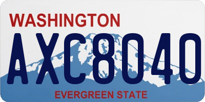 WA license plate AXC8040