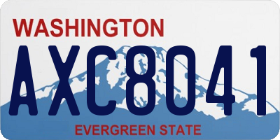 WA license plate AXC8041