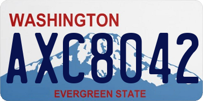 WA license plate AXC8042