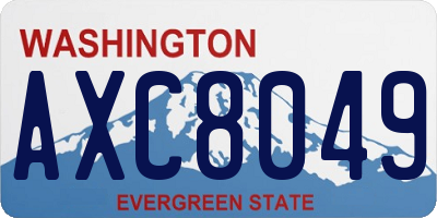 WA license plate AXC8049
