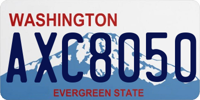WA license plate AXC8050