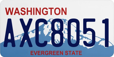 WA license plate AXC8051