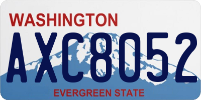 WA license plate AXC8052