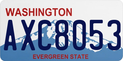 WA license plate AXC8053