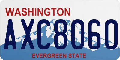 WA license plate AXC8060
