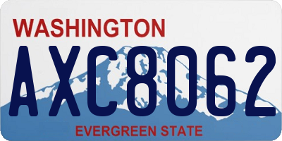 WA license plate AXC8062