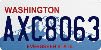WA license plate AXC8063