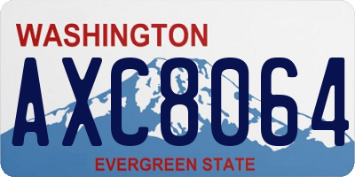 WA license plate AXC8064