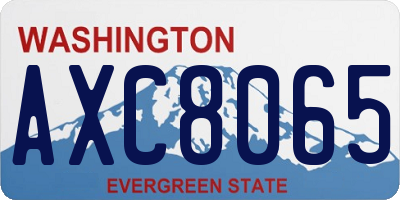WA license plate AXC8065