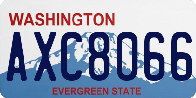 WA license plate AXC8066