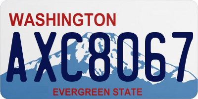 WA license plate AXC8067