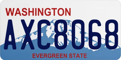 WA license plate AXC8068