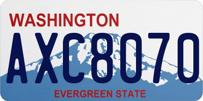 WA license plate AXC8070