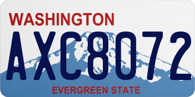 WA license plate AXC8072