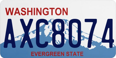 WA license plate AXC8074