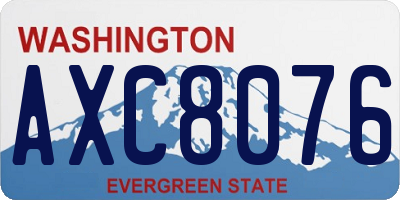 WA license plate AXC8076