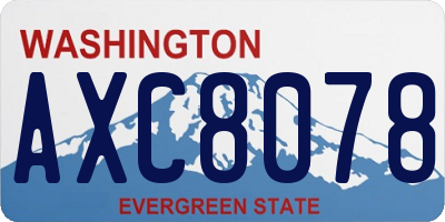 WA license plate AXC8078
