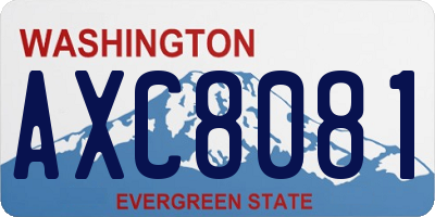 WA license plate AXC8081