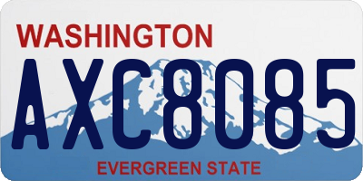 WA license plate AXC8085