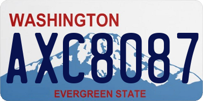 WA license plate AXC8087
