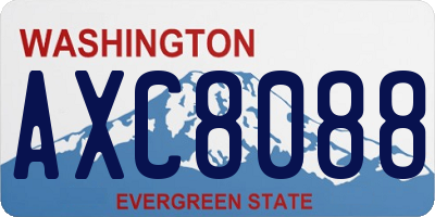 WA license plate AXC8088