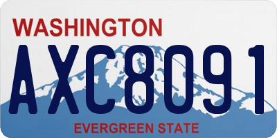 WA license plate AXC8091
