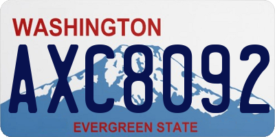 WA license plate AXC8092