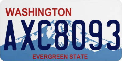 WA license plate AXC8093
