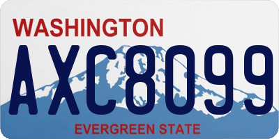 WA license plate AXC8099
