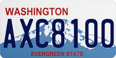 WA license plate AXC8100
