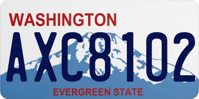WA license plate AXC8102