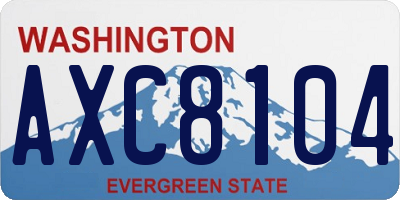 WA license plate AXC8104
