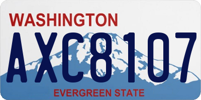 WA license plate AXC8107