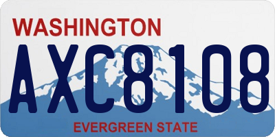WA license plate AXC8108