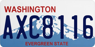 WA license plate AXC8116