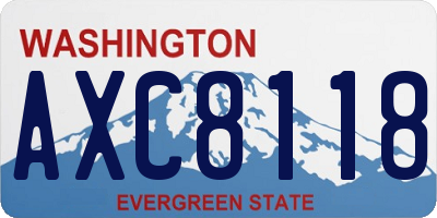 WA license plate AXC8118