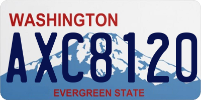 WA license plate AXC8120