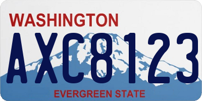 WA license plate AXC8123