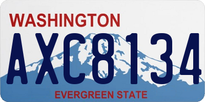 WA license plate AXC8134
