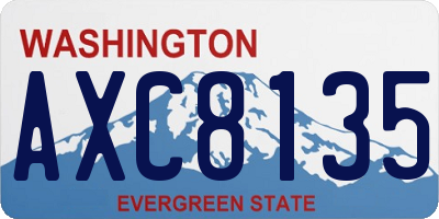 WA license plate AXC8135