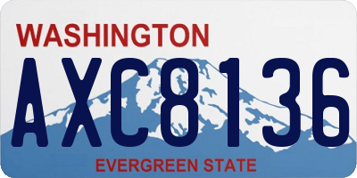 WA license plate AXC8136