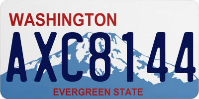 WA license plate AXC8144