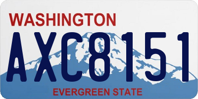 WA license plate AXC8151