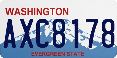 WA license plate AXC8178