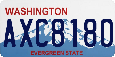 WA license plate AXC8180
