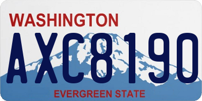 WA license plate AXC8190